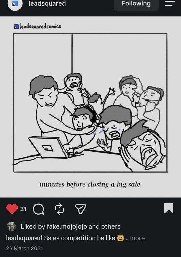 Minutes before closing a big sale