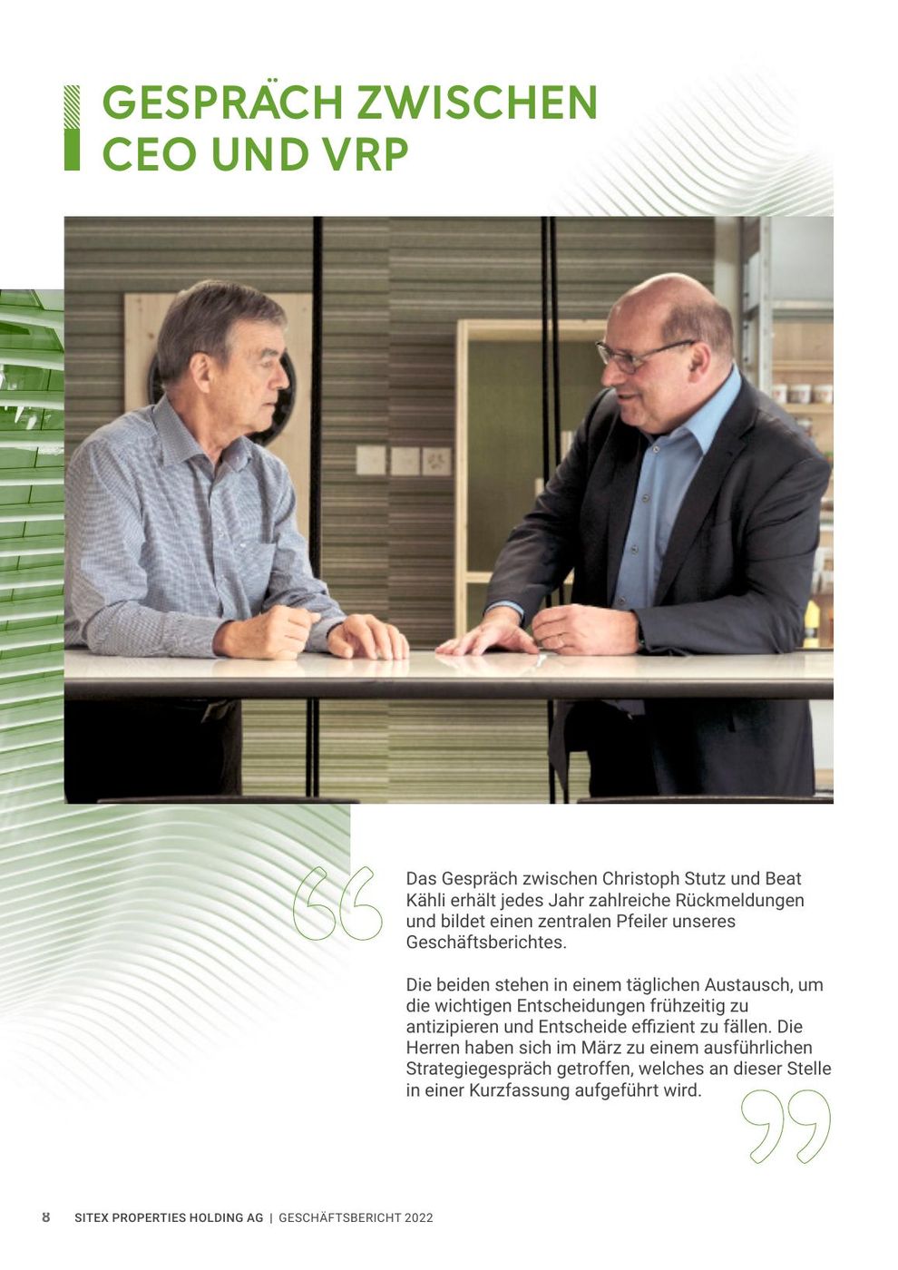 Gespräch zwischen CEO und VRP